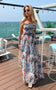 IS.U Floral Multicolor Front Gathered Maxi Dress