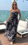 IS.U Floral Black Front Gathered Maxi Dress