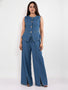 IS.U Medium Blue Structured Denim Co-ord Set