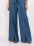 IS.U Medium Blue High-Wait Denim Slit Pants