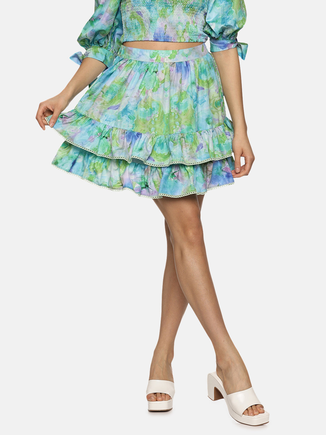 Buy Multicolor Mini Skirt For Women In Short