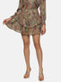 IS.U Floral Brown Ruffle Mini Skirt