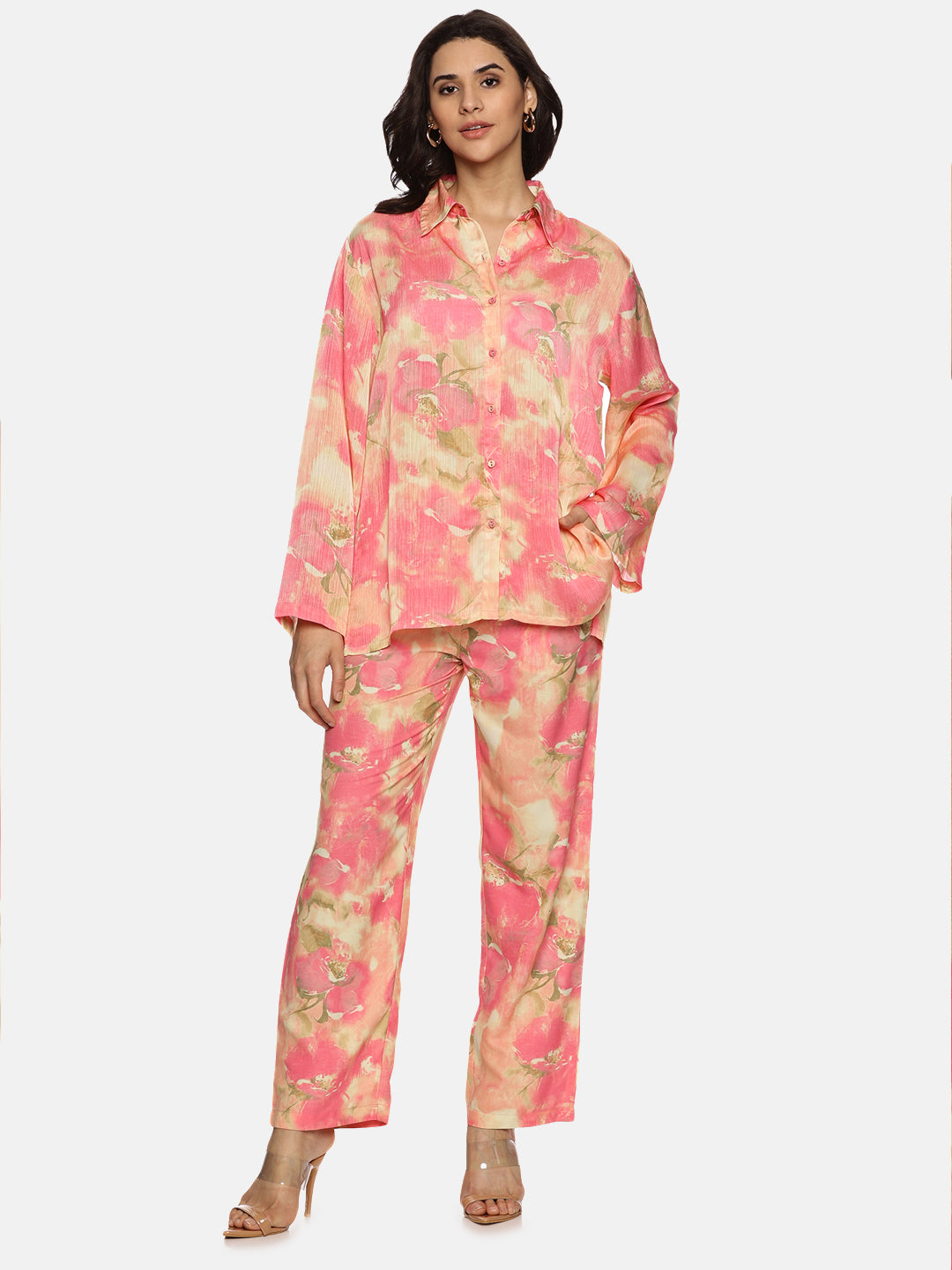 Buy pink coord set for women