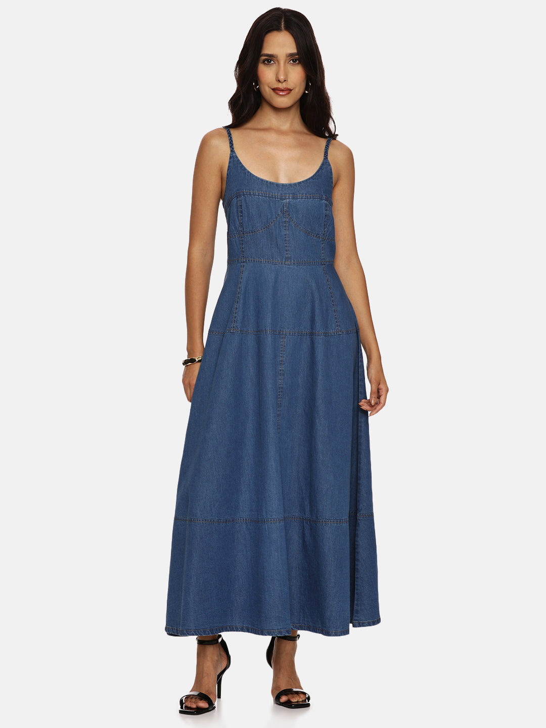 IS.U Light Blue Denim Midaxi Dress