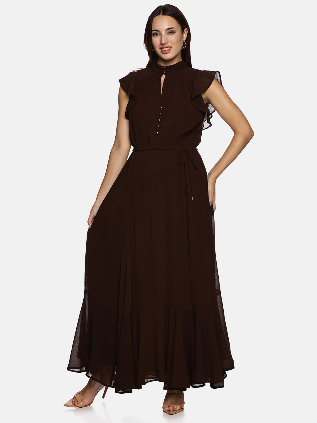 Puff Sleeve Maxi Dress For Ladies