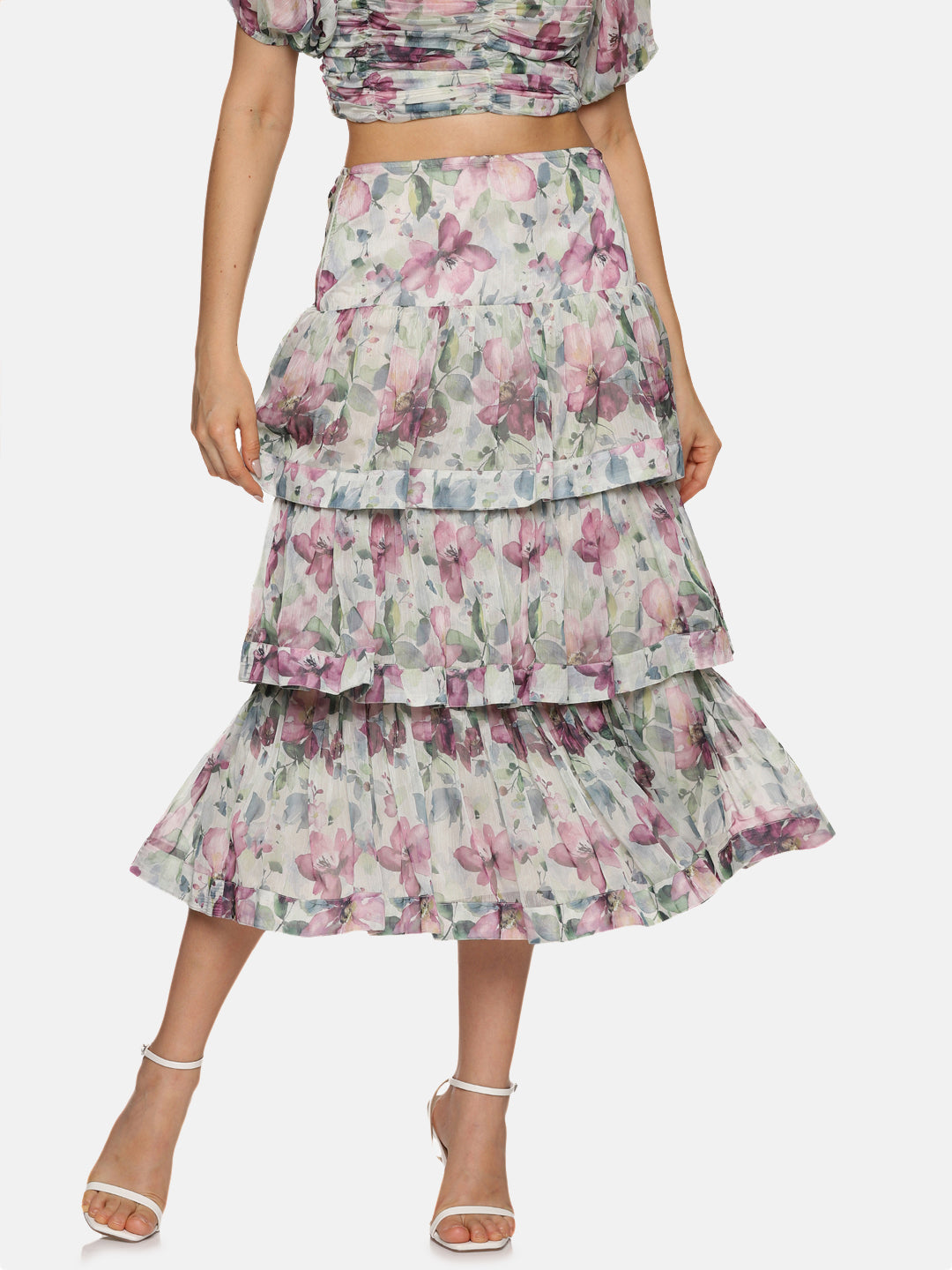 Multicolor Midi Skirt For Women