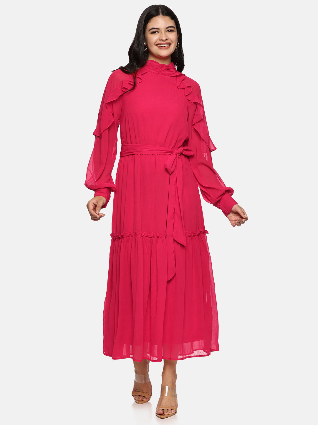 Shop solid red dress for women