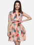 IS.U Floral Peach Tiered Dress