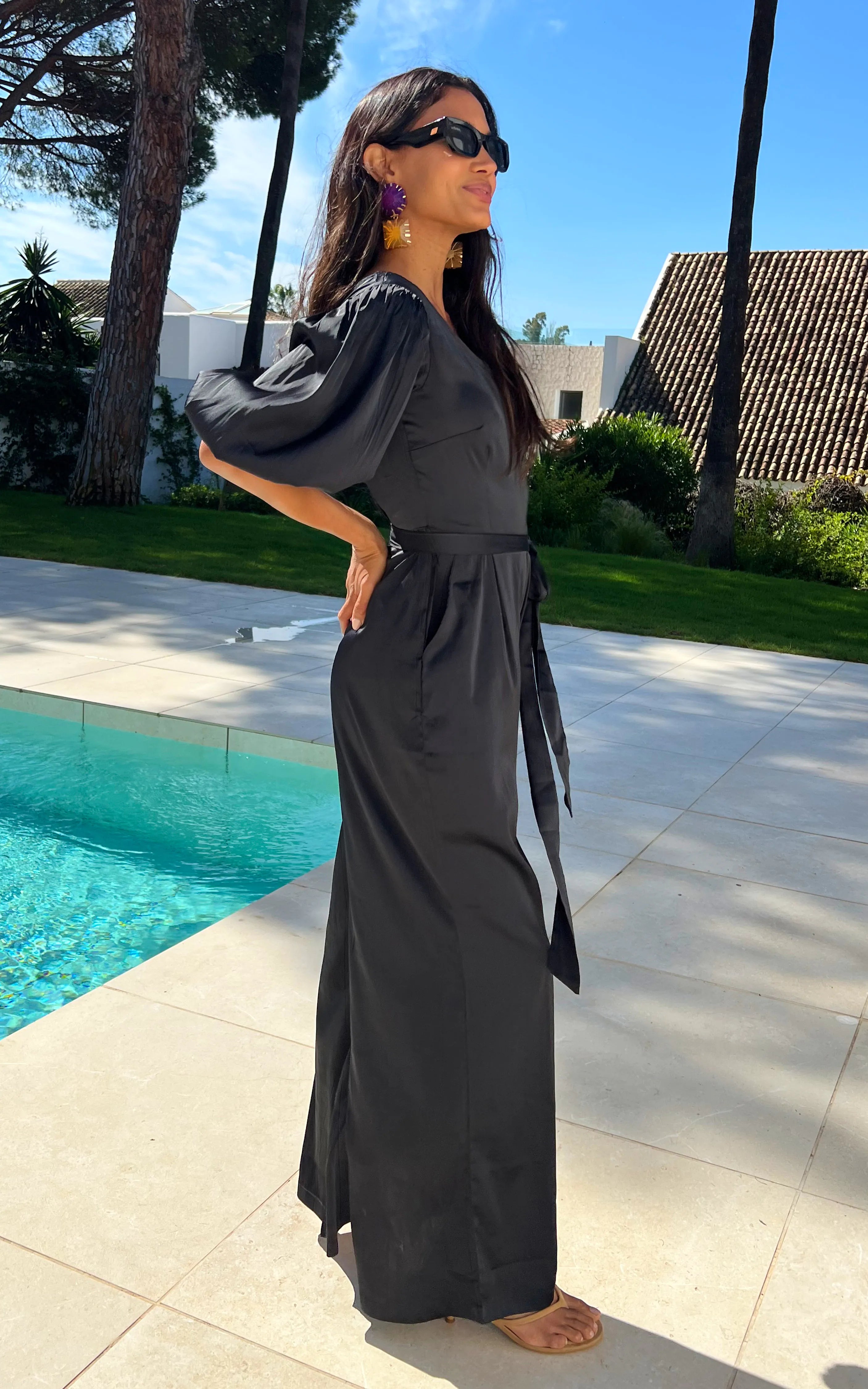 IS.U Black One Shoulder Jumpsuit