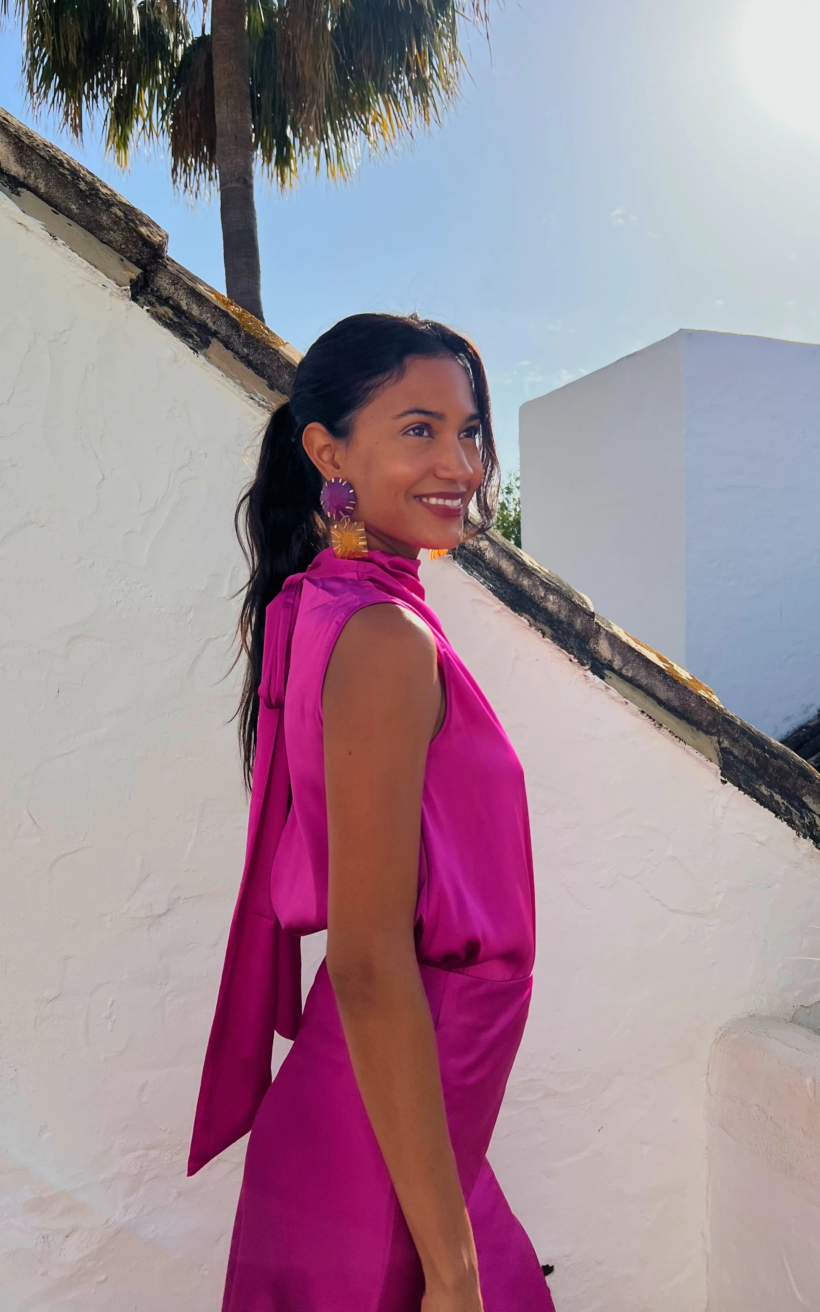 pink floral dress