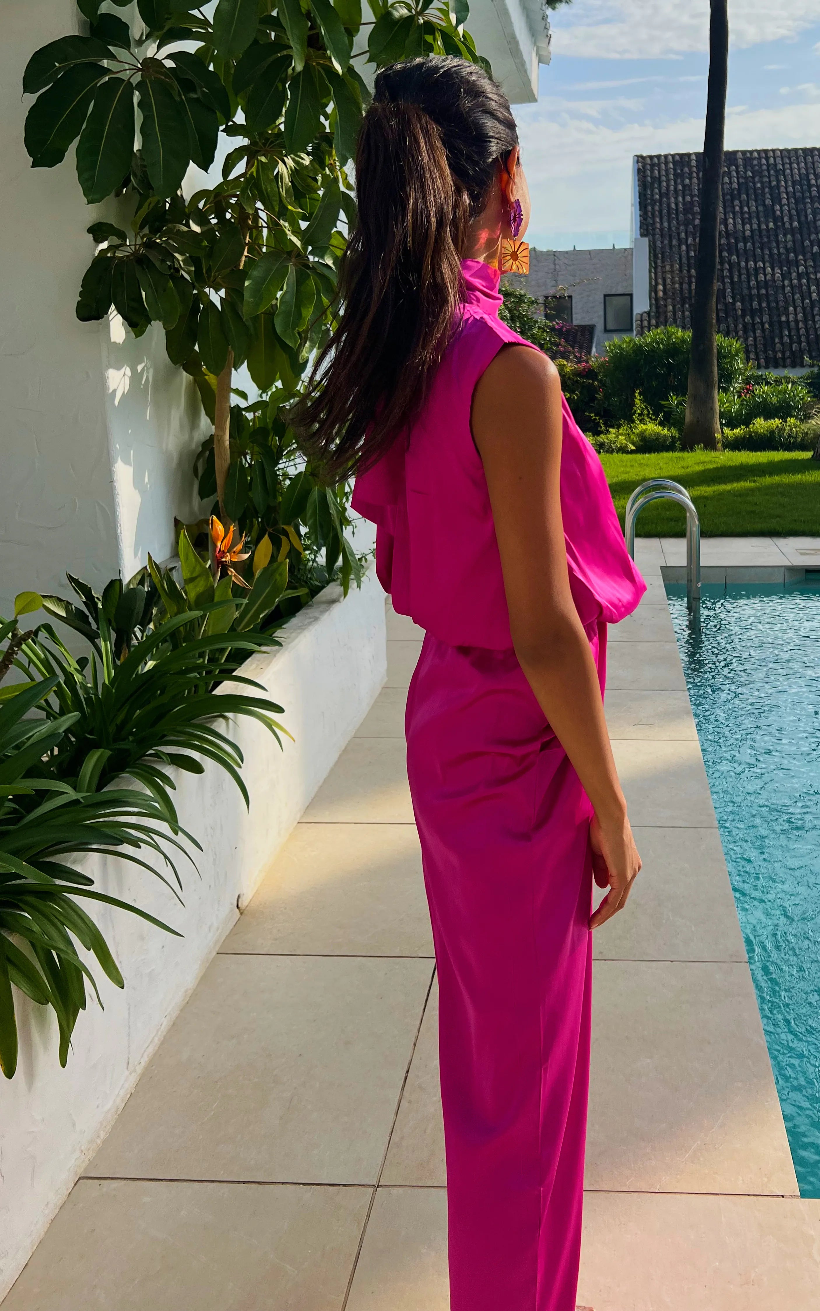 IS.U Pink Halter Neck Jumpsuit