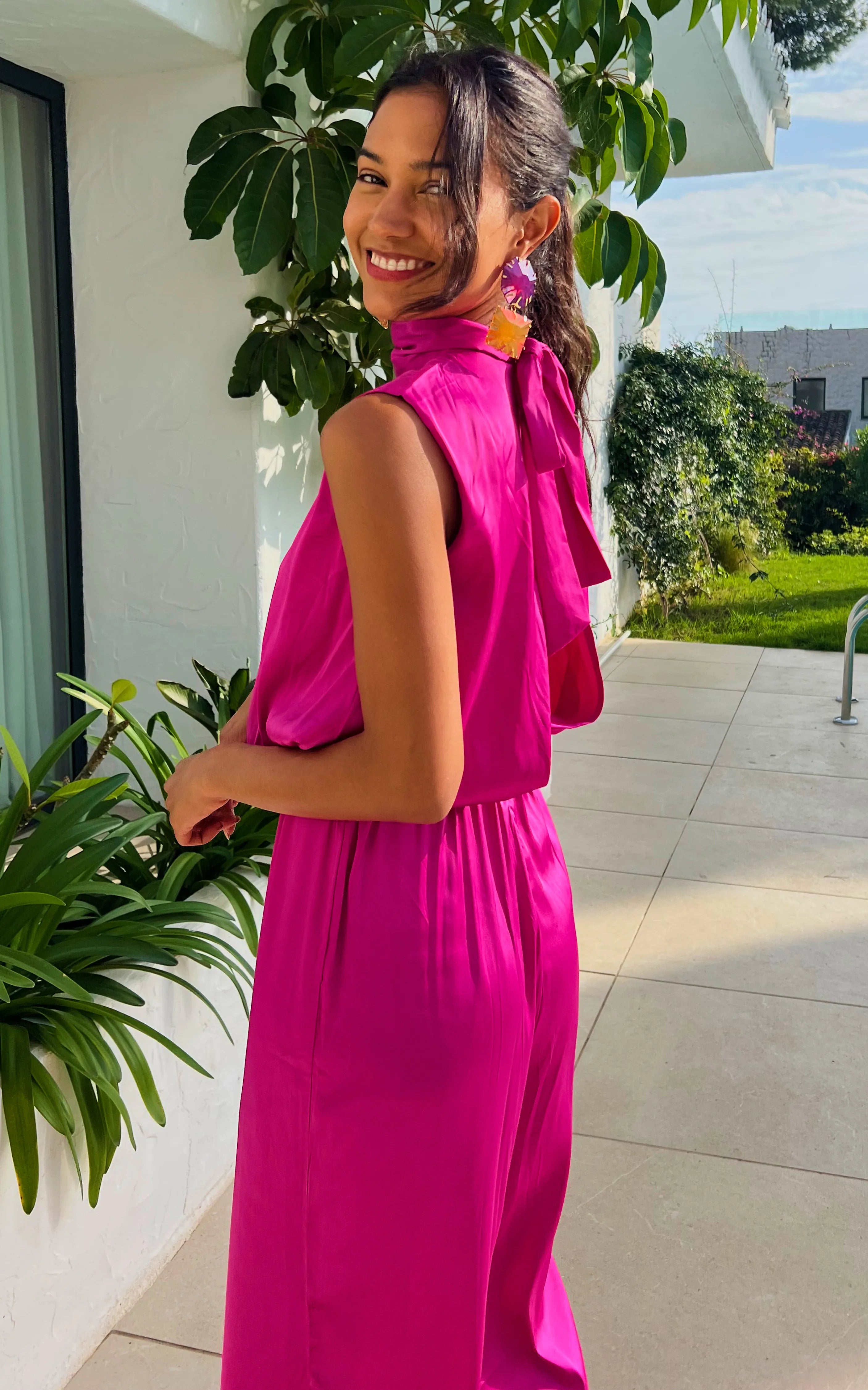 IS.U Pink Halter Neck Jumpsuit