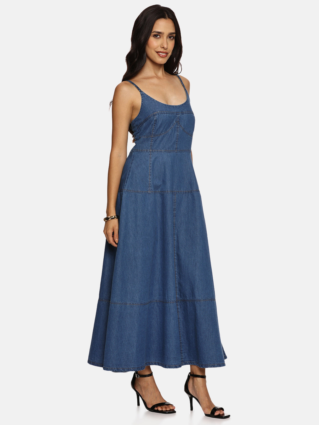 IS.U Light Blue Denim Midaxi Dress