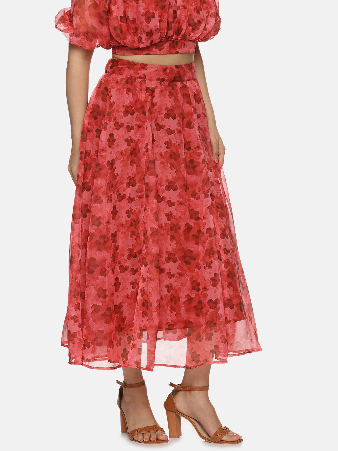 Buy Red Midaxi Skirt For Women