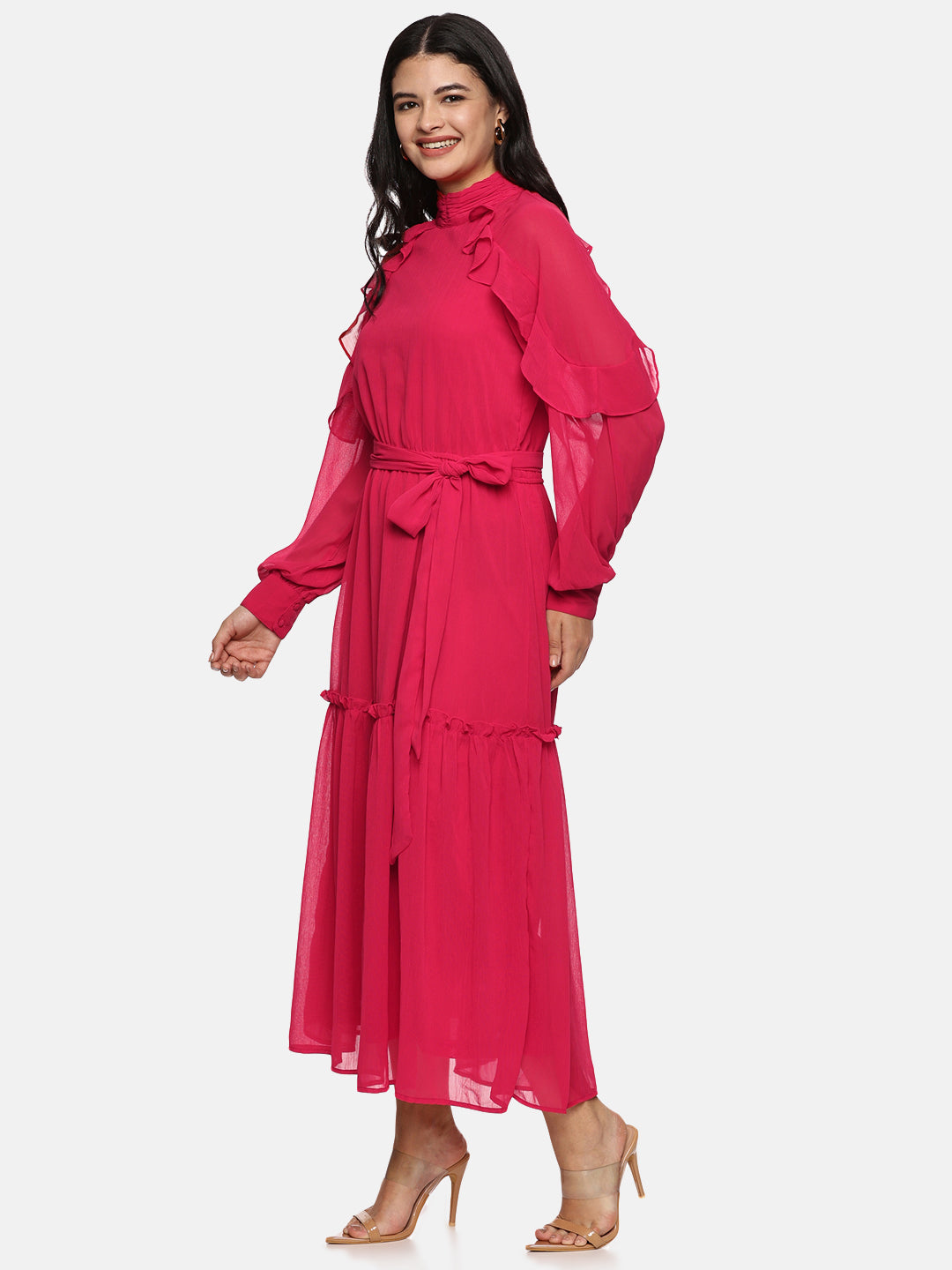 Blouson sleeve dresses for women