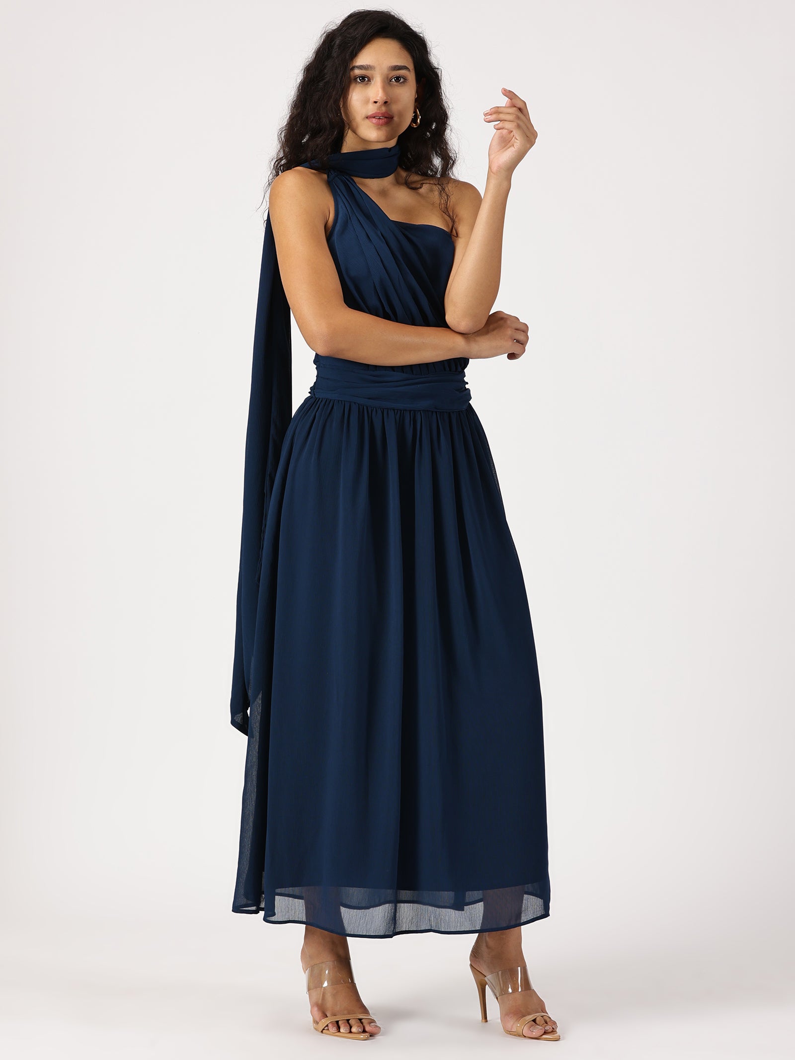 Buy solid blue dresses for women