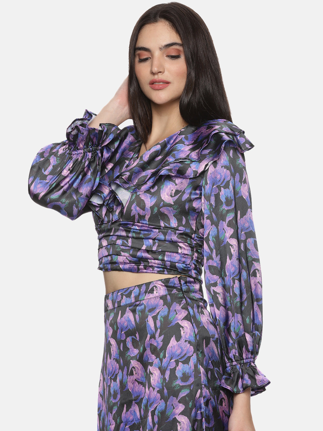 Buy Full Sleeve Co-Ord Set For Women In Purple