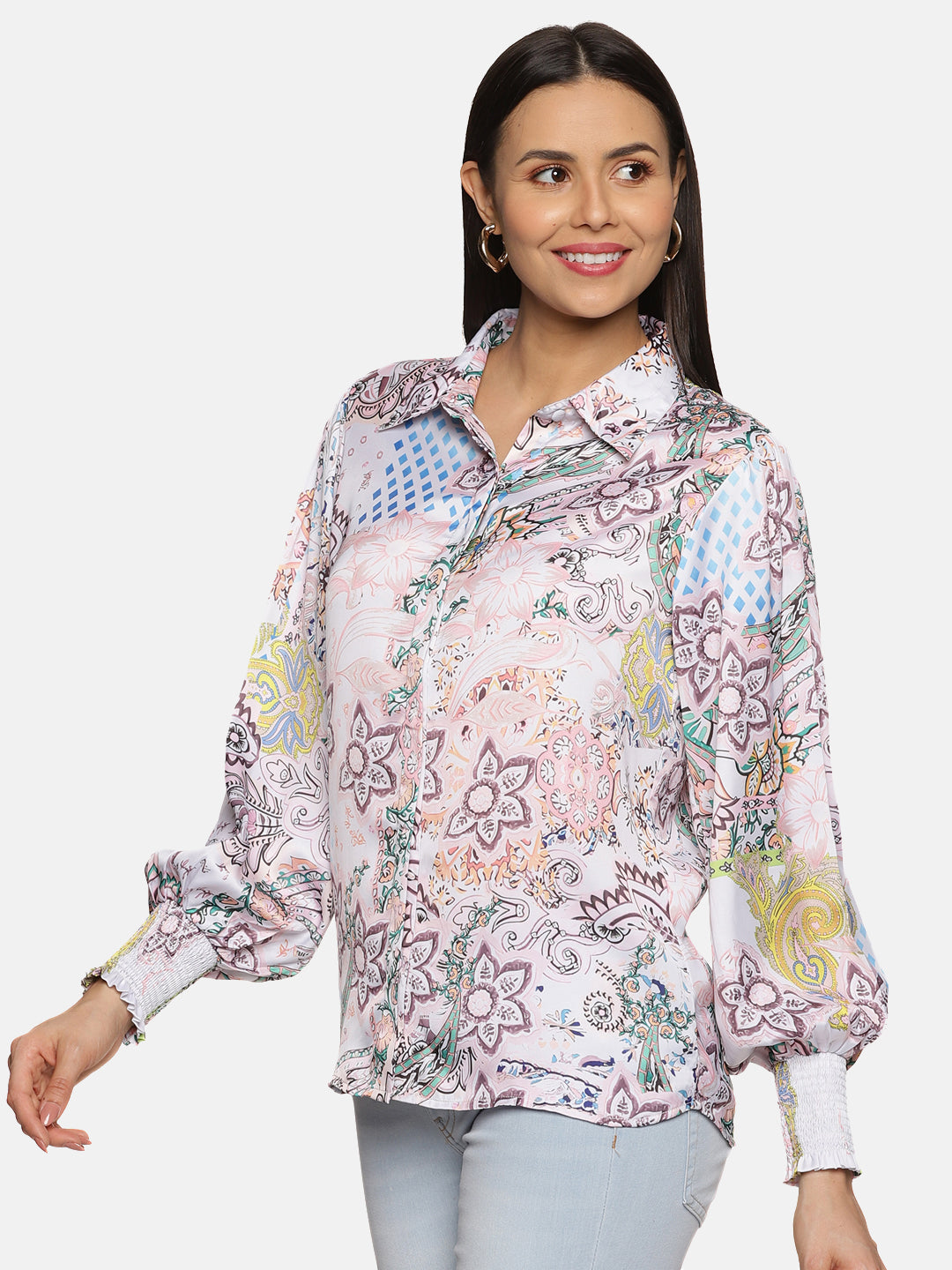 Buy White Satin Shirt For Women