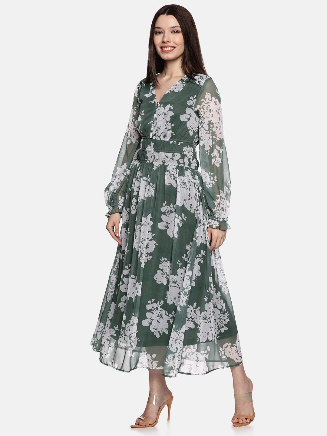 Blouson Sleeve Dresses For Ladies