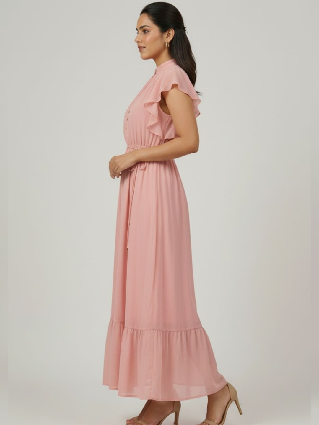 IS.U Peach Frilled Dress