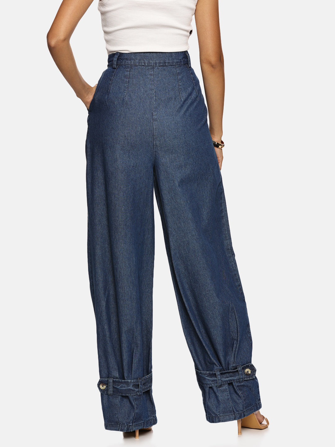 IS.U Light Blue Barrel Fit Pant