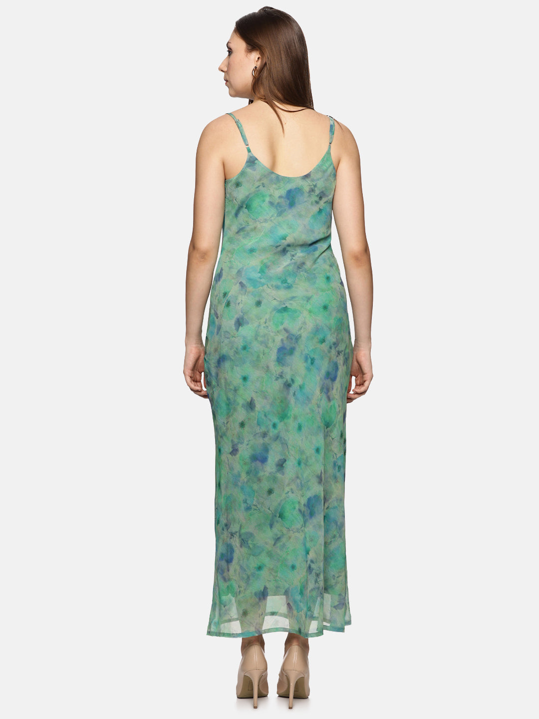 Green Cowl Neck Dress For Women