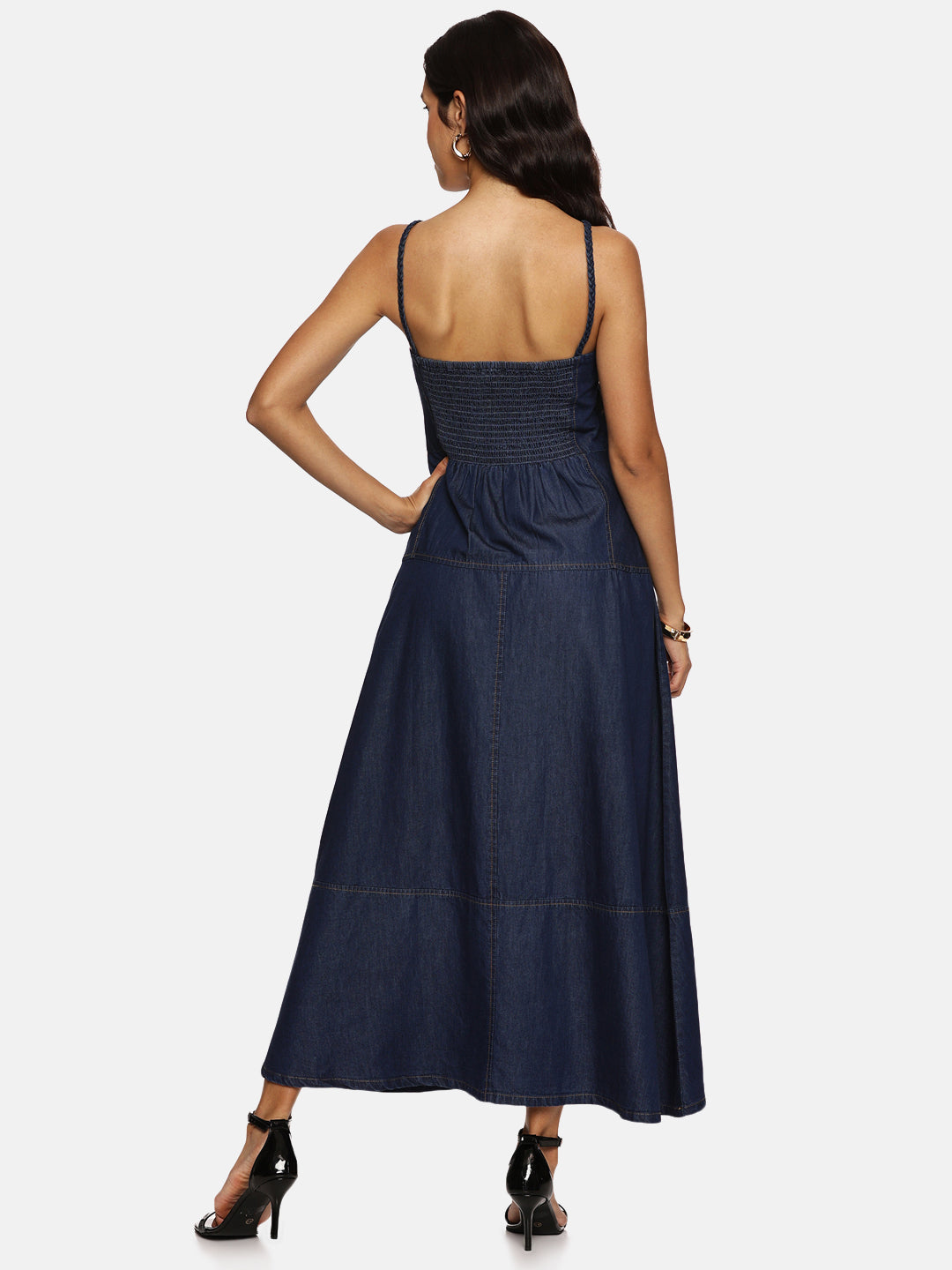 IS.U Dark Blue Denim Midaxi Dress
