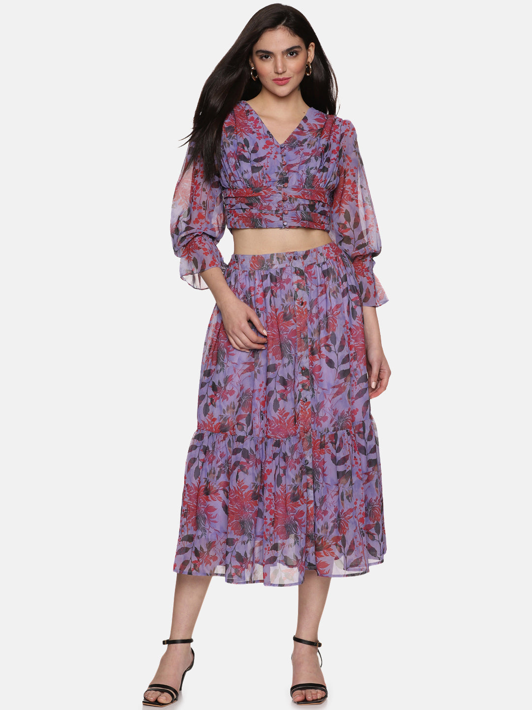 Buy V-Neck Crop Top For Women In Lavender