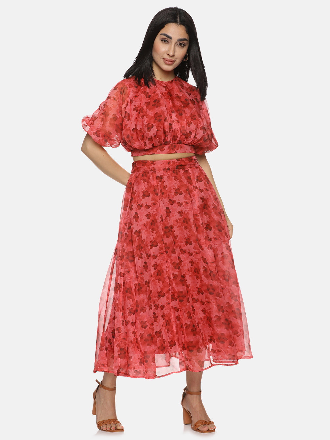 Red Co-Ord Set For Women In (M)
