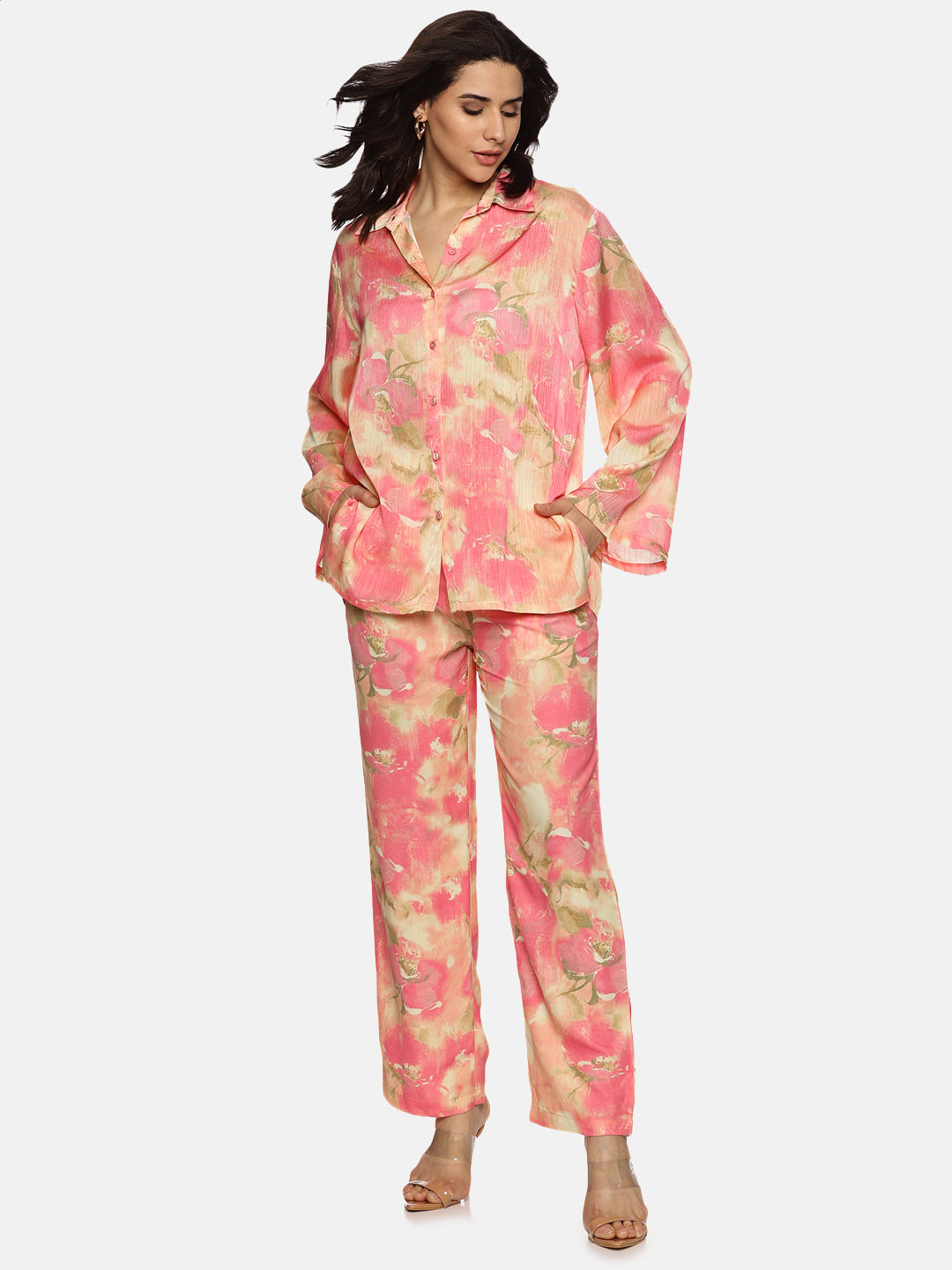Buy pink coord set for women
