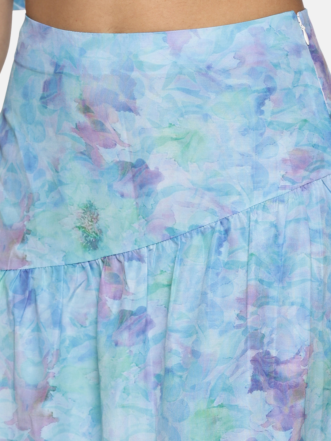 Blue Cut And Sew Midaxi Skirt For Women In (XL)