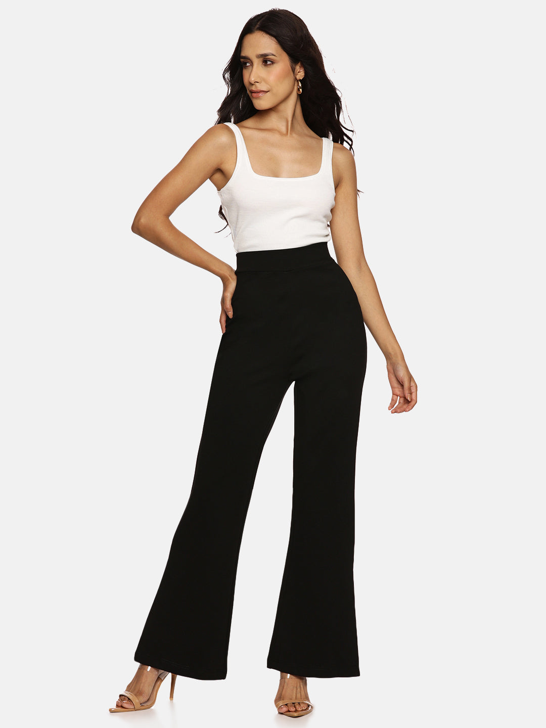 IS.U Black Flared Slit Pant
