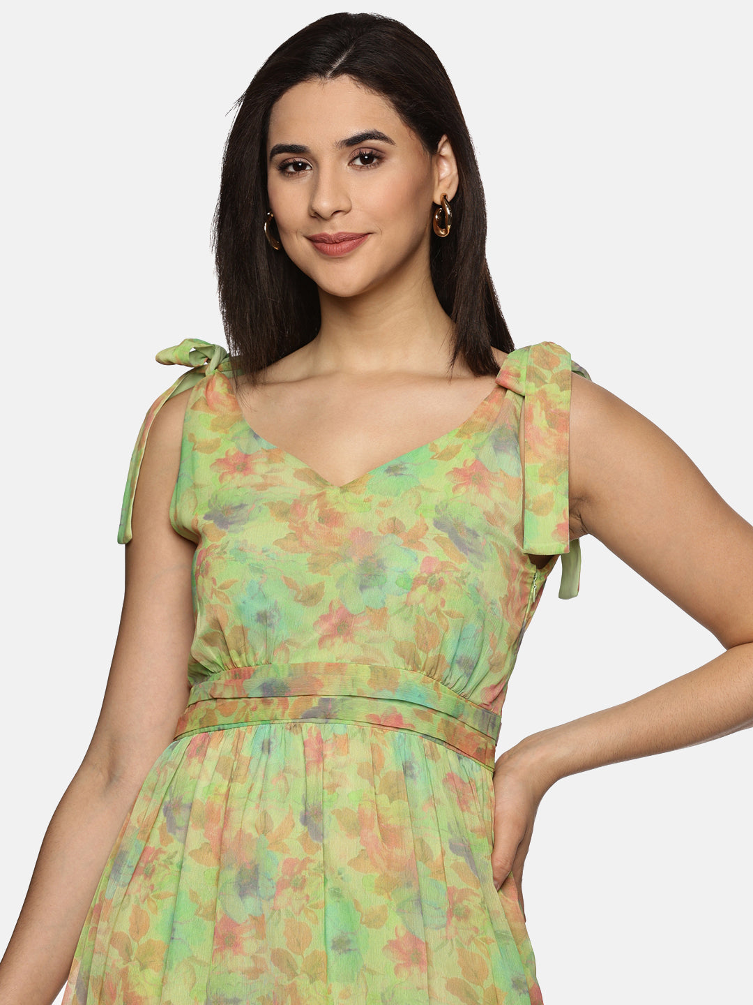Buy Green Maxi Dress For Women In V-Neck