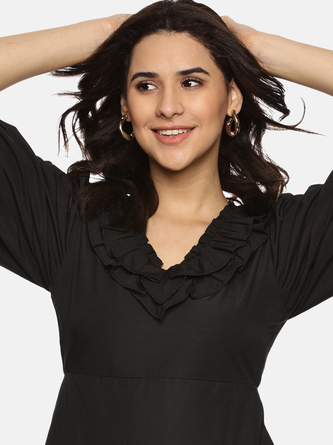 Buy Puff Sleeve Mini Dress For Women In Black