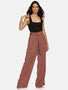 IS.U Mauve Wide Leg Belted Pant