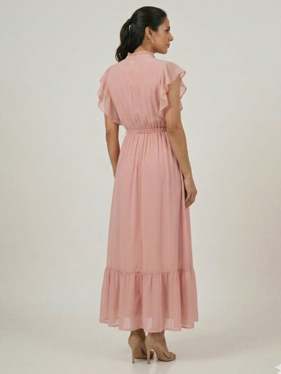 IS.U Peach Frilled Dress