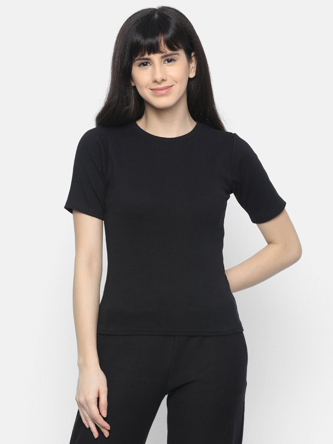 Buy black short sleeve top