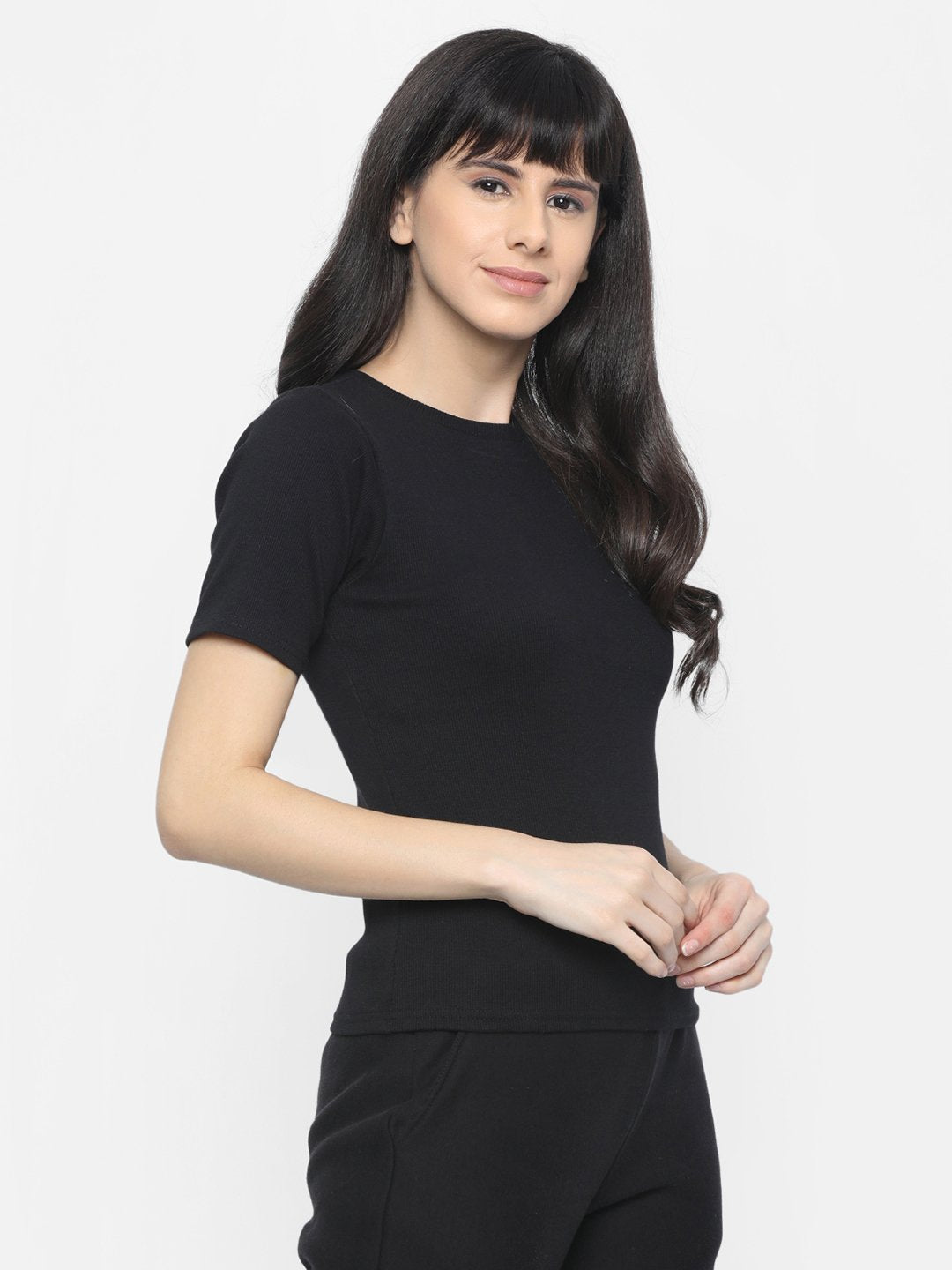 Buy black short sleeve top