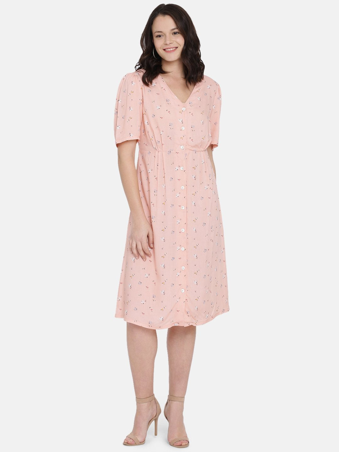 pink floral maxi dress