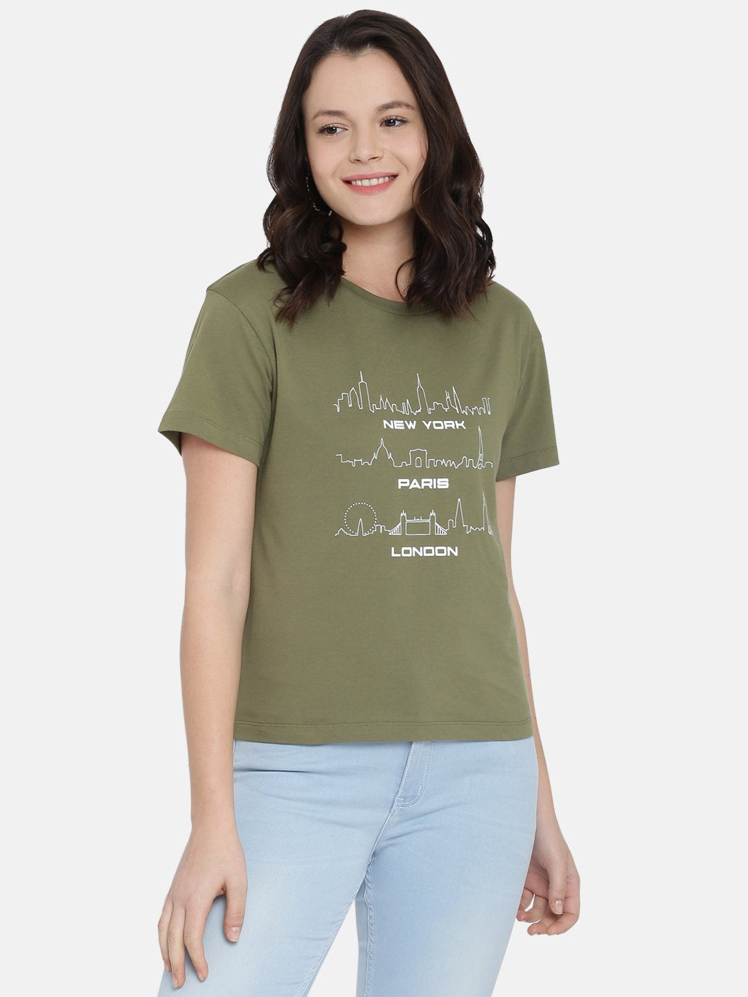 Buy round neck tshirt for women