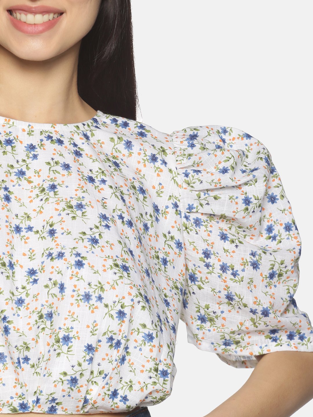 Buy Puff Sleeve Crop Top For Women