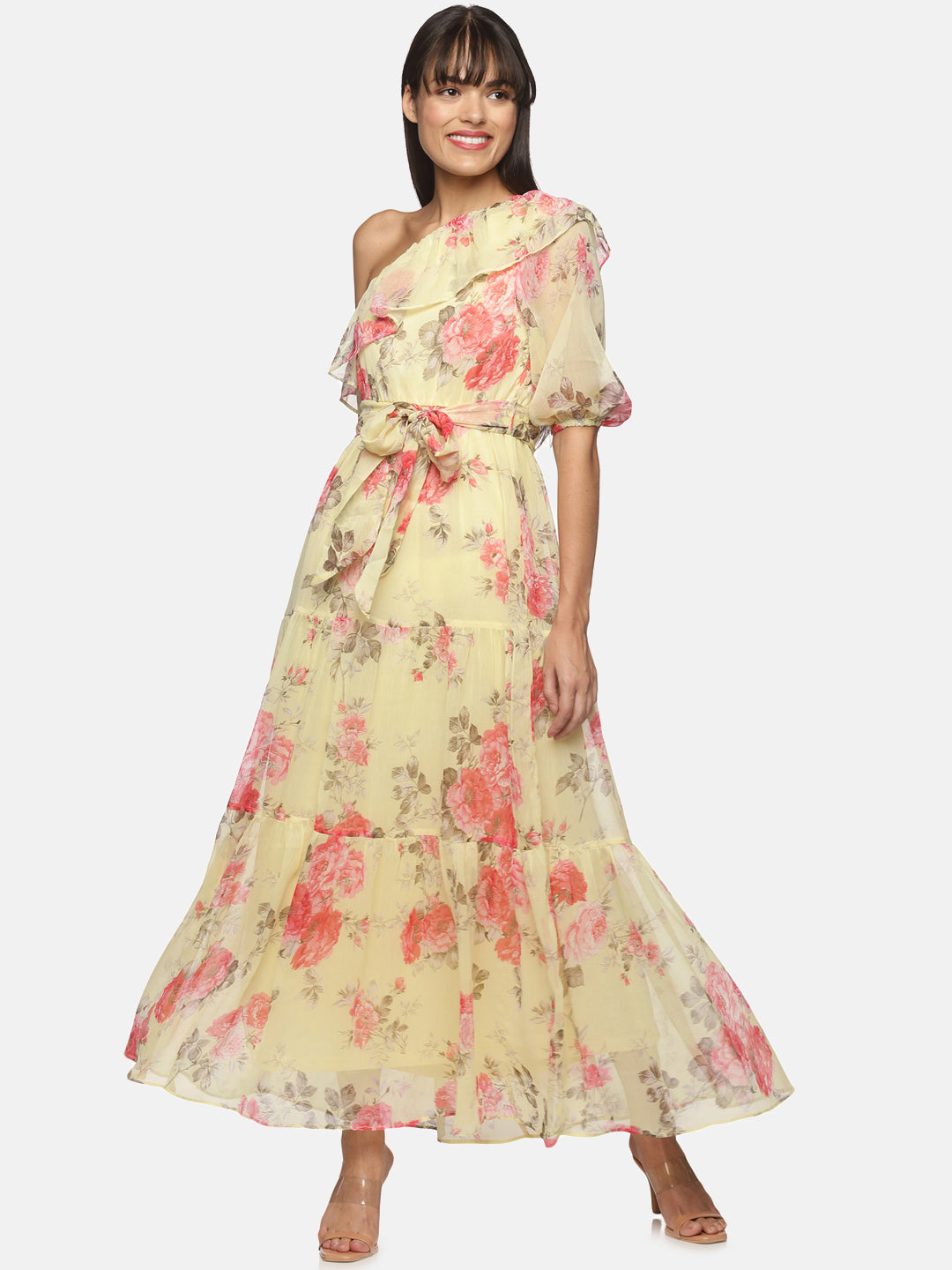 Buy One Shoulder Tiered Midaxi Dress For Women  