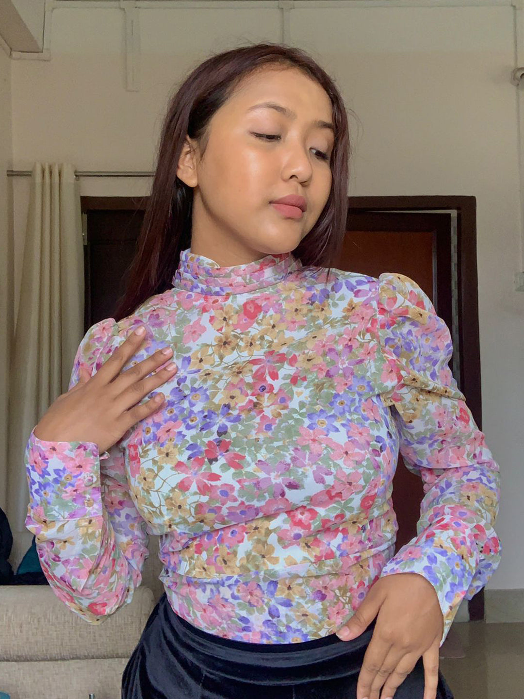 Buy Printed Multicolor Cut Out Top For Women