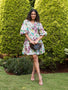 IS.U Floral Multicolor Puff Sleeve Mini Dress