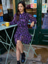 IS.U Floral Purple Tie- Knot Smocked Dress