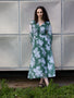 IS.U Floral Green Blouson Sleeve Maxi Dress