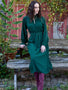 IS.U Green Belted Blouson Sleeve Dress