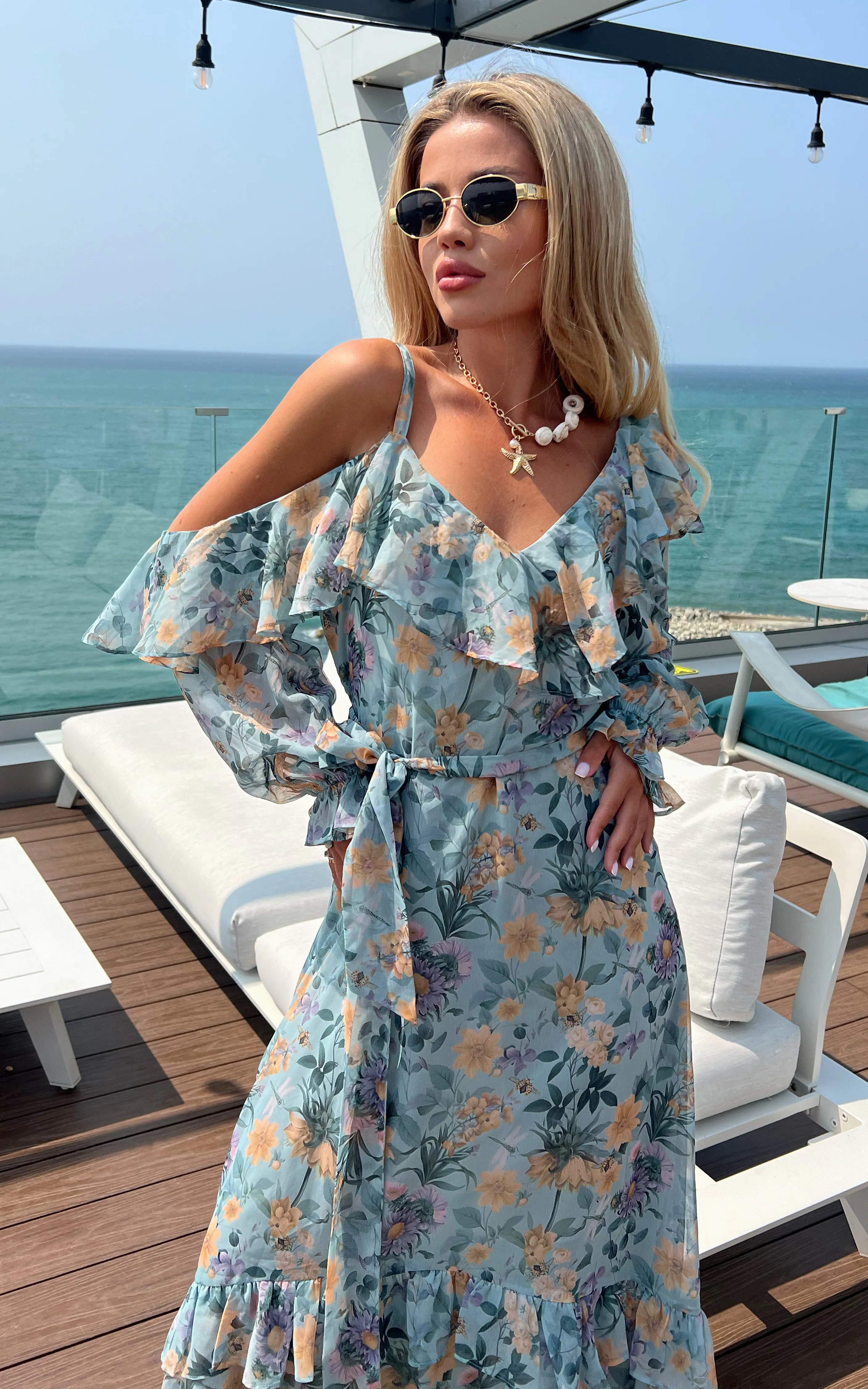cold shoulder dress SweatyRocks Women's Boho Floral Print Cold Shoulder Dress Short Sleeve V Neck Belted Short Dresses Black M at Amazon Women's Clothing store