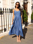 IS.U Light Blue Denim Midaxi Dress