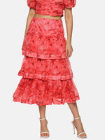 Load image into Gallery viewer, IS.U Floral Coral Ruching Detail Co-ord Set